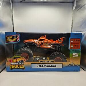 HOT WHEELS MONSTER TRUCK RC CAR TIGER SHARK OPEN BOX